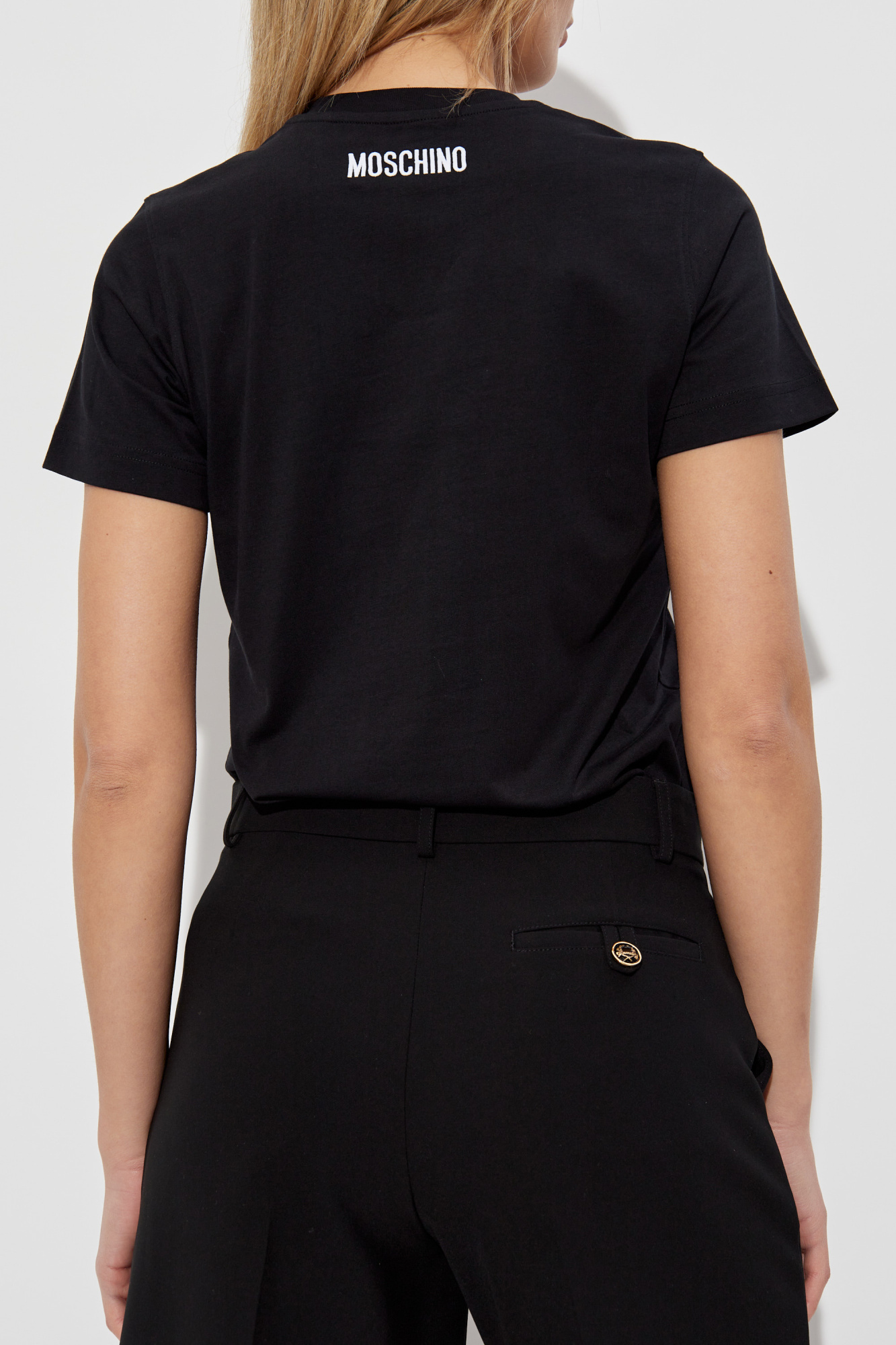 Black Cotton T-shirt with round neck Moschino - Vitkac GB